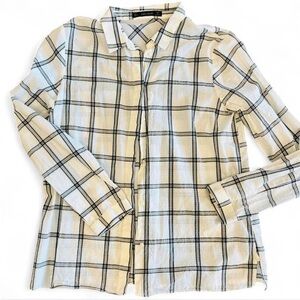 Zara Black and White Button Down Long Sleeve Shirt